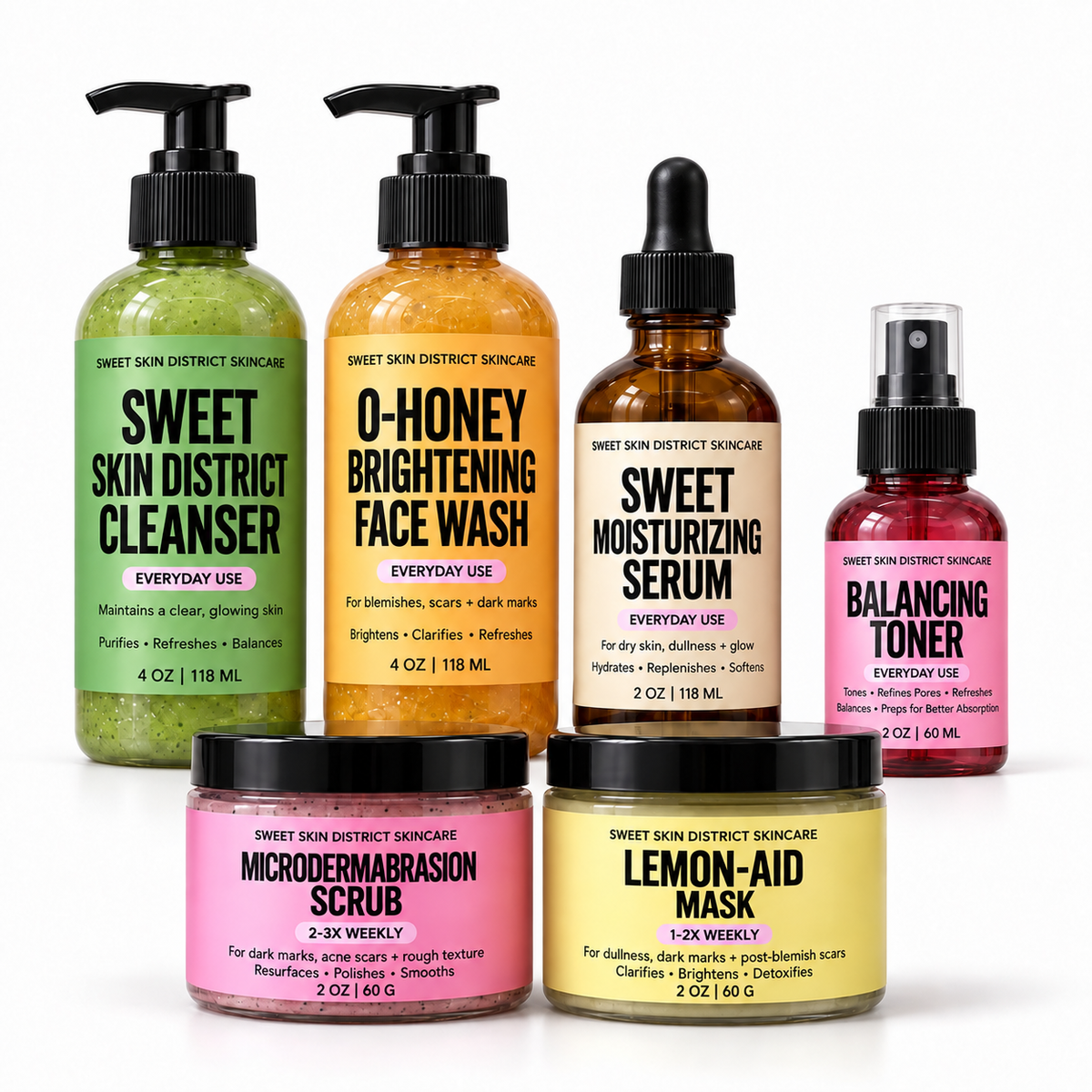 The full sweet skin 6 piece kit